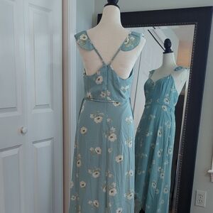 June & Hudson Blue Floral Maxi Dress